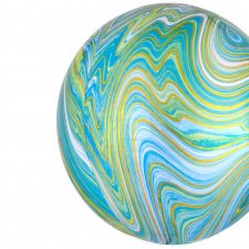 3D Сфера Мрамор (Blue Green) 16"/41 см