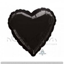 Фольгированный шар сердце черное