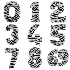 Фольгированная Цифра Zebra (зебра)