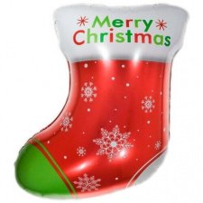 Фольгированная фигура №30 Новогодний носок для подарков