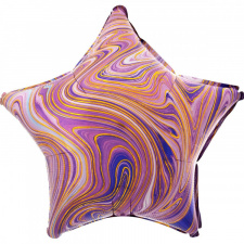 Фольгированная звезда мрамор Purple