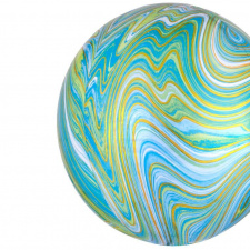 3D Сфера Мрамор (Blue Green) 16"/41 см