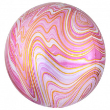 3D Сфера Мрамор ( Pink) 16"/41 см