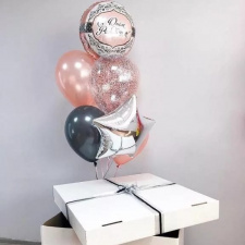 Коробка-сюрприз с шарами №12 (с днем рождения / happy birthday)