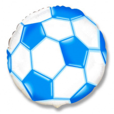 Фольгированный круг №539 Футбольный  мяч синий