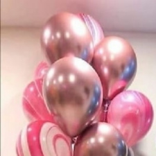 Букет из шаров №538 Мраморный хром розовый