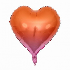 Фольгированное сердце омбре оранжево-фиолетовый