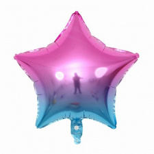 Фольгированная звезда омбре фиолетово- синий