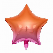 Фольгированная звезда омбре оранжево-фиолетовый