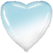 Фольгированное сердце градиент голубой