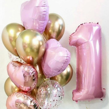 Набор из шаров №370 Розовый годик