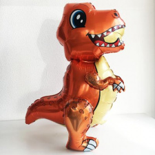Шар ходячка Динозавр Тиранозавр малыш оранжевый