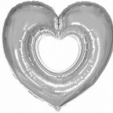 Фольгированное сердце №20 Вырубка (серебро)