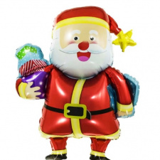 Фольгированная фигура № 33 Веселый Дед Мороз с подарками