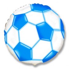 Фольгированный круг №539 Футбольный  мяч синий