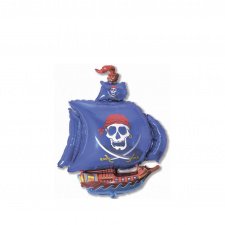 Фольгированный шар № 238 Пиратский корабль (синий)