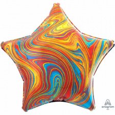 Фольгированная звезда мрамор Colorful