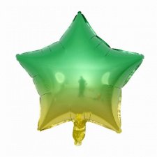 Фольгированная звезда омбре зелено-желтый