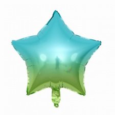 Фольгированная звезда омбре сине-зеленый