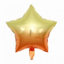 Фольгированная звезда омбре желто-оранжевая