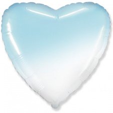 Фольгированное сердце градиент голубой
