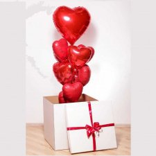 Коробка-сюрприз с шарам №34 Сердца