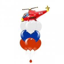 Букет из шаров №564 Красный вертолет