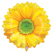 Фольгированная фигура № 416 «Цветок гербера »(желтая)