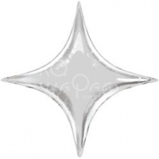 Фольгированная фигура № 343 «Звезда четырехконечная »серебро