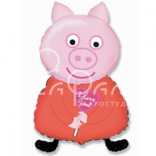 Фольгированная фигура № 70 «Влюбленная свинка»