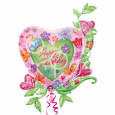 Фольгированный шар № 97 «Сердечные цветы»