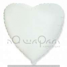 Фольгированный шар сердце белое
