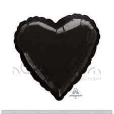 Фольгированный шар сердце черное