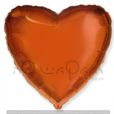 Фольгированный шар сердце оранжевое