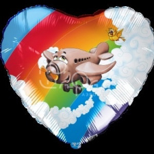 Фольгированное сердце № 310 «Самолетик»