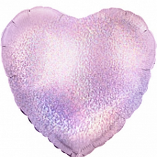 Фольгированное сердце Розовое голография