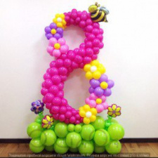 Фигура из шаров №291 Цифра восемь Весенний праздник