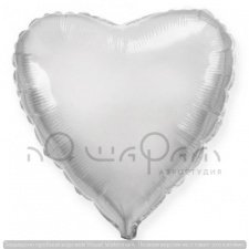 Фольгированный шар сердце серебро