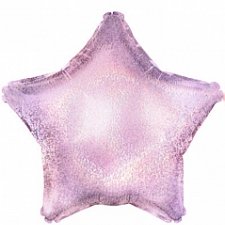 Фольгированная звезда Розовая голография