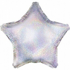 Фольгированная звезда Серебро голография